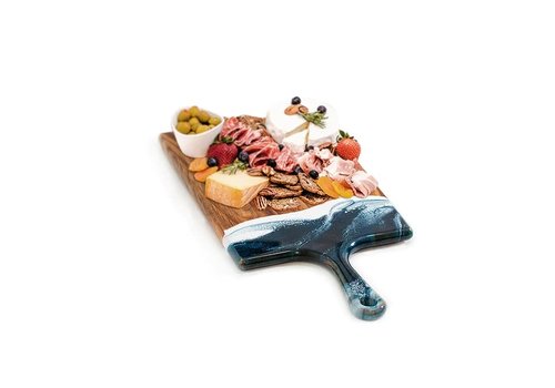 Lynn & Liana Designs Lynn & Liana Designs Large Acacia Cheeseboard -Navy & White Metallic