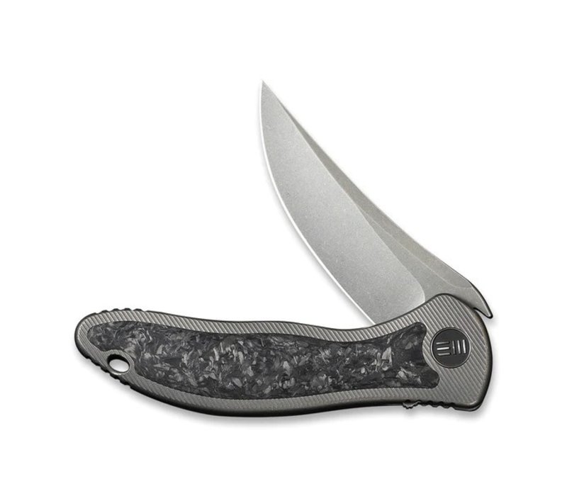 WEKnife Mini Synergy Flipper Knife, Titanium & Carbon Fiber Handle, 20CV Steel