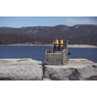Picnic Time, Kabrio Wine & Cheese Picnic Basket, Gray with Gold Accents