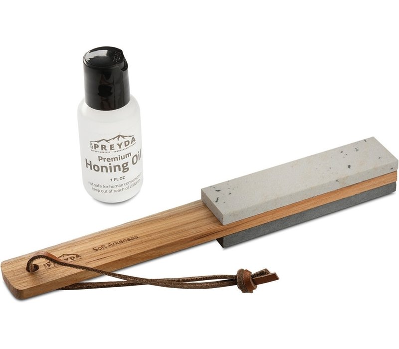RH Preyda Double Sided Arkansas Paddle Stone and Honing Oil