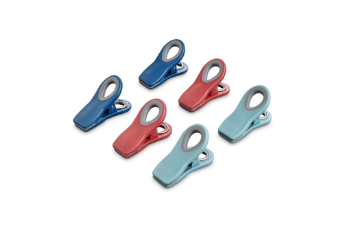 HIC HIC Kitchen Multi-Purpose Magnetic Clips- Turquoise, Red, and Navy Set of 6