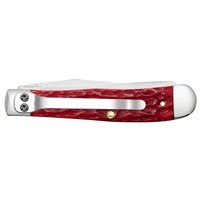 Case Cutlery Trapper with Pocket Clip Red Jigged Bone, Carbon