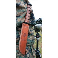 Ka-bar USMC Fighter, Carbon Steel & Leather Handle