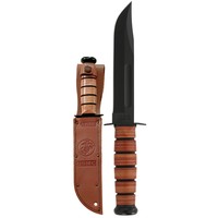 Ka-bar USMC Fighter, Carbon Steel & Leather Handle
