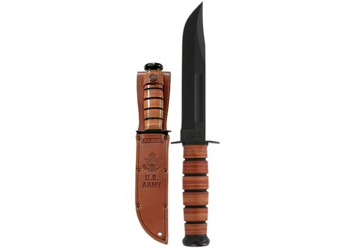 Ka-Bar Ka-Bar Army Fighting Knife, Carbon Steel, Leather Handle