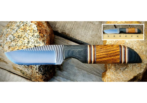 Anza Knives Anza Curved Tooth Fixed Blade Knife- Bocote Wood
