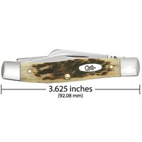Case Medium Stockman Peach Seed Jig Amber Bone, Carbon Steel