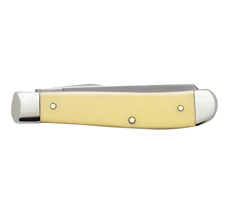 Case Cutlery Mini Trapper- Yellow Synthetic Handle, CV Carbon Steel