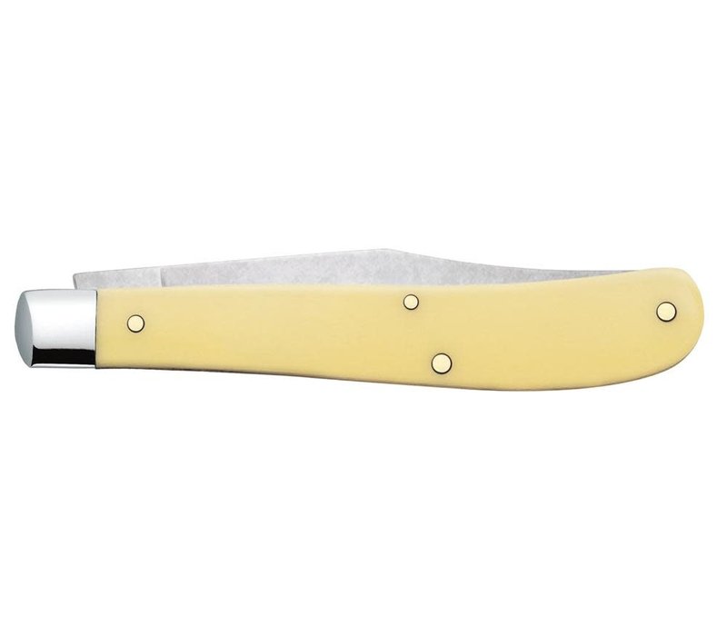 Case Cutlery Slimline Trapper Delrin Yellow Handle, Chrome Vanadium