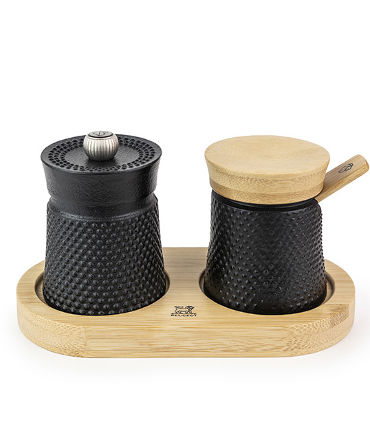 Peugeot Bali Spice Palace Black CastIron Pepper Mill and Salt Cellar