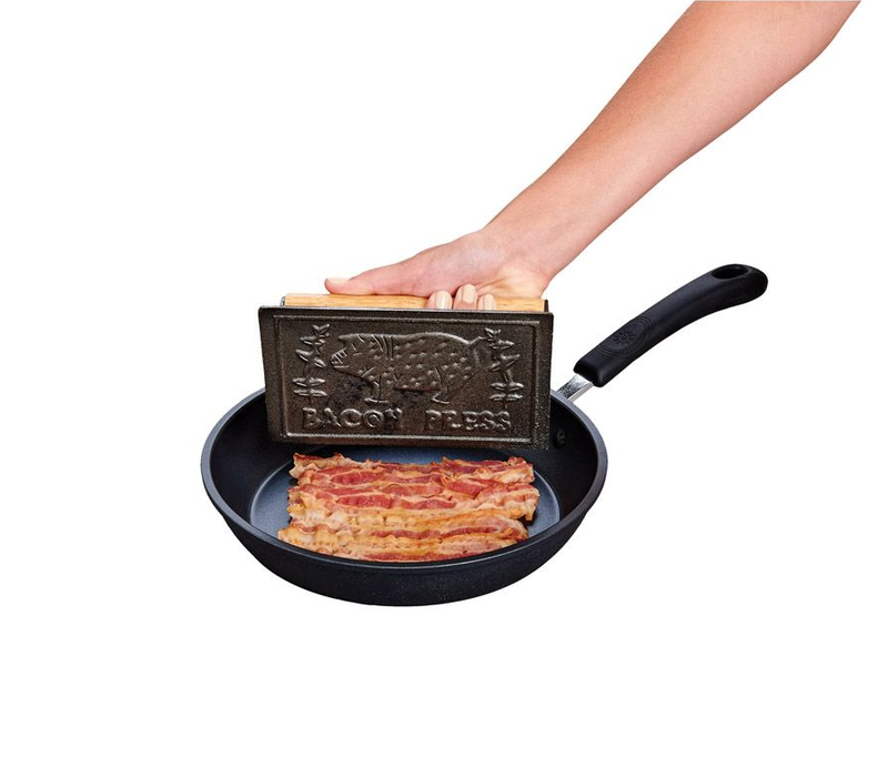 HIC, Bacon Press Wood Handle, Cast Iron
