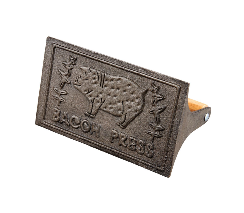 HIC, Bacon Press Wood Handle, Cast Iron