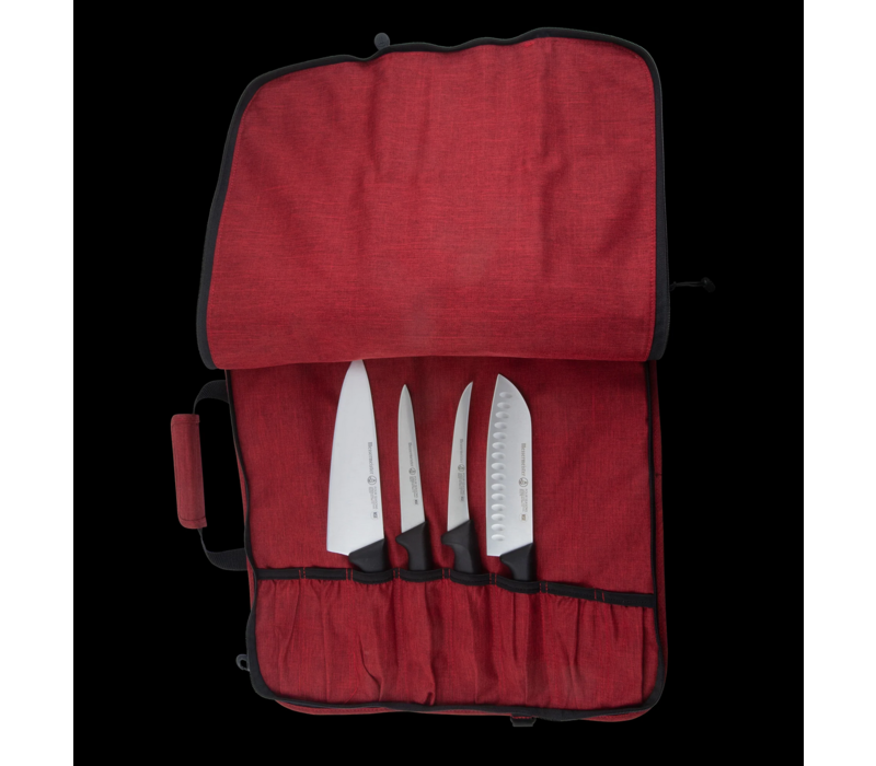 3088-8/R--Messermeister, Preservation 8 Pocket Heather Knife Roll-Red