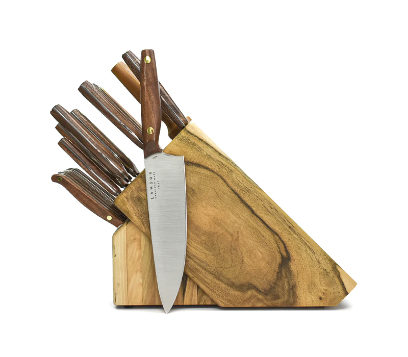 Lamson Vintage 20-Pc Block Set - Natural Walnut Block, Fine Edge Steak Knives