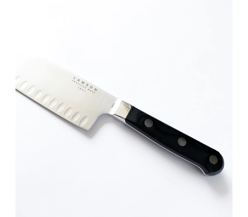 Lamson MIDNIGHT Premier Forged 7" Santoku Knife- Kullenschliff Edge