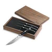 Cangshan, Thomas Keller 4pc Steak Knife Set Black Handle with Walnut Box