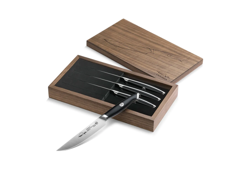 Cangshan Cangshan, Thomas Keller 4pc Steak Knife Set Black Handle with Walnut Box