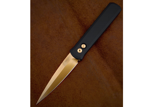 Pro-Tech Knives, LLC Pro-Tech Godfather Auto Folder-Rose Gold 154CM Blade