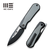 WE Knife Co. WE Knife Baloo Front Flipper Gray G10 Inlaid Black Titanium Handle, CPM 20CV