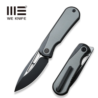 WE Knife Baloo Front Flipper Gray G10 Inlaid Black Titanium Handle, CPM 20CV