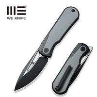 WE Knife Baloo Front Flipper Knife-Gray G10 Inlaid  Black Titanium Handle, CPM 20CV Blade
