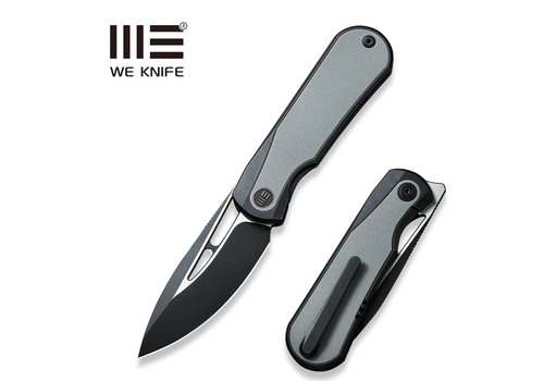 WE Knife Co. WE Knife Baloo Front Flipper Gray G10 Inlaid Black Titanium Handle, CPM 20CV