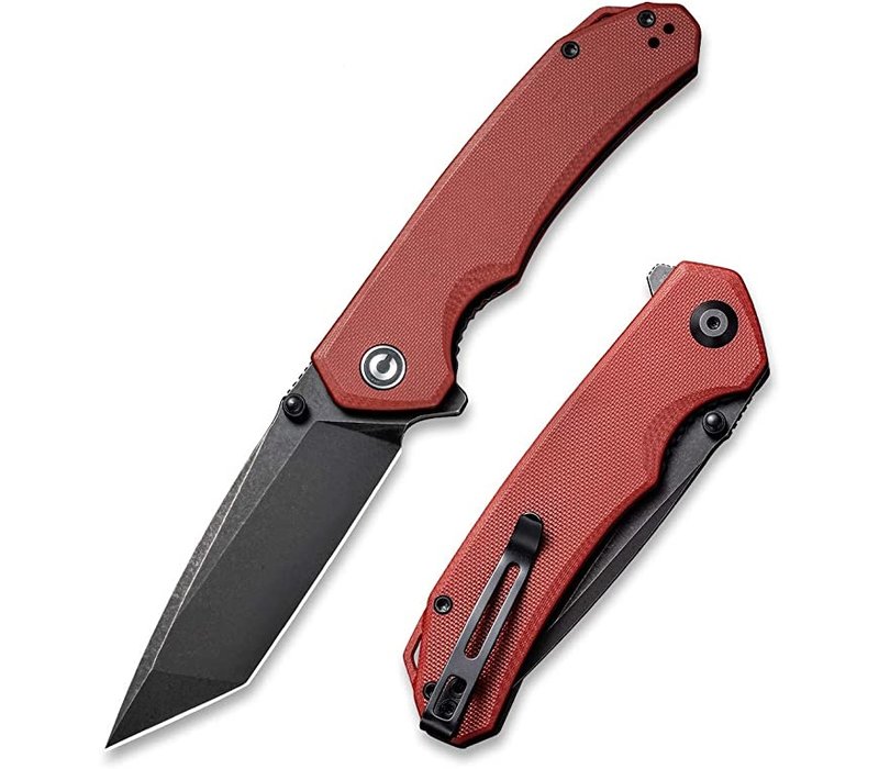 CIVIVI Brazen Flipper Burgundy G10 Handle, D2 Tanto Blade