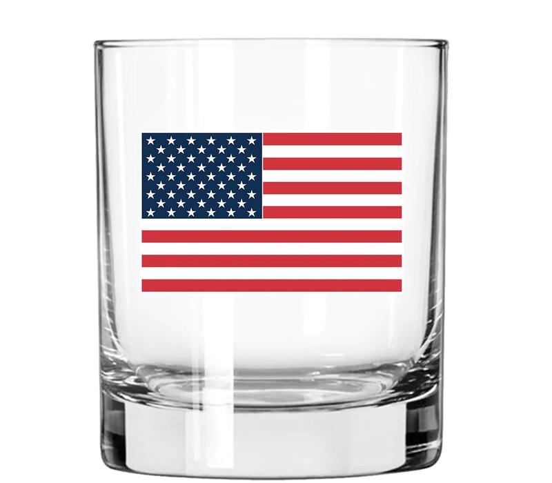 Lucky Shot Whiskey Glass - American Flag RWB