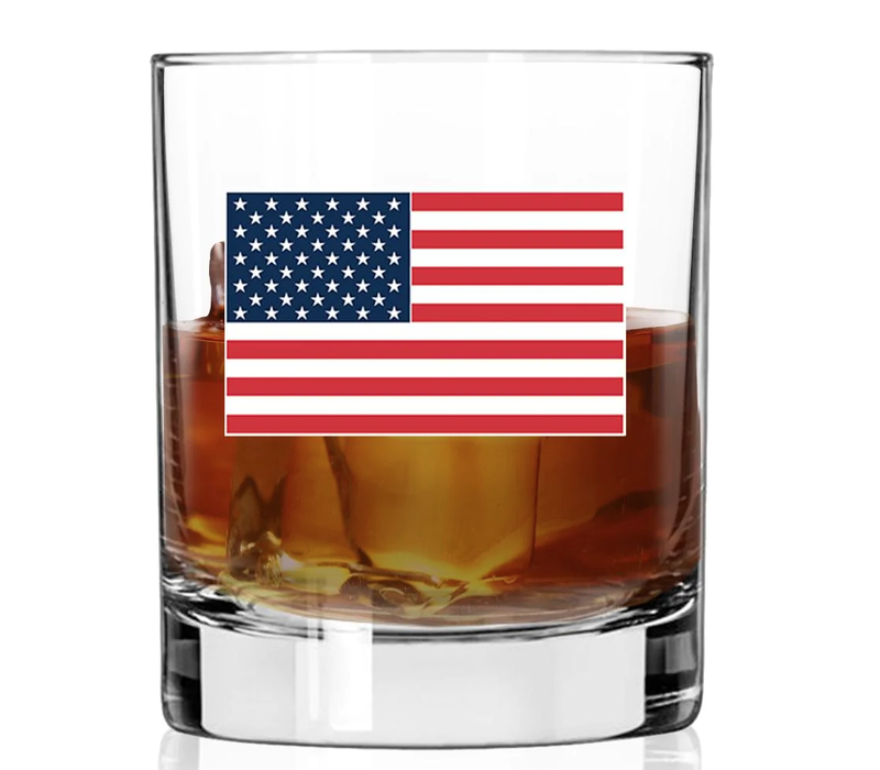 Lucky Shot Whiskey Glass - American Flag RWB