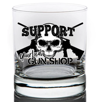 Lucky Shot Whiskey Glass - Support Your Local Gun Shop