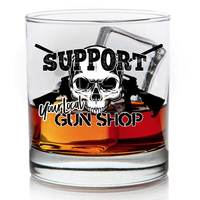 Lucky Shot Whiskey Glass - Support Your Local Gun Shop