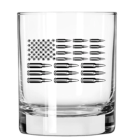 2M102-5028-S--Lucky Shot, Whiskey Glass - Bullet Flag