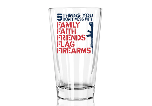 Lucky Shot Pint Glass - 5 Things You Don't Mess With
