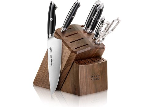 Cangshan Cangshan Thomas Keller 7pc Block Set Black Handles, Walnut Block