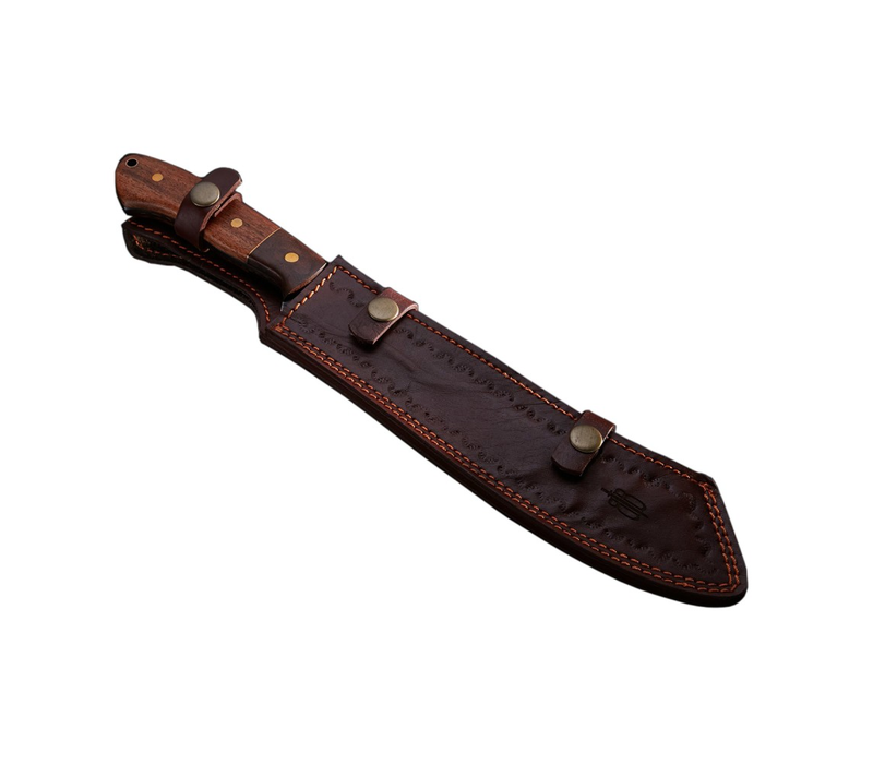 Buck n Bear Utility Machete Damascus with Walnut Handle