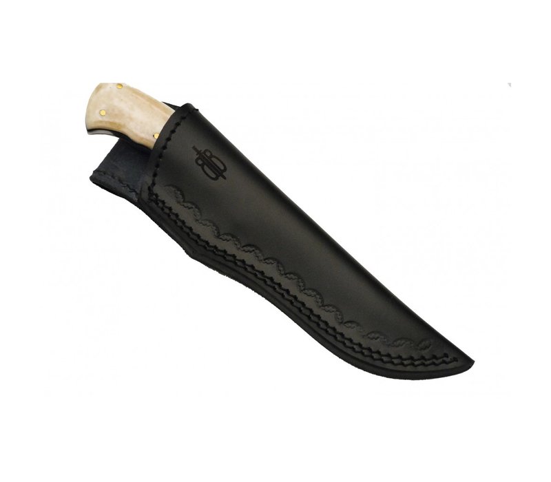 Buck n Bear Red Knight Hunter Damascus with Bone Handle