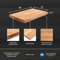 John Boos Reversible Maple Cutting Board 18"x12"x1.5"