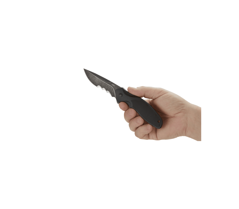CRKT Shenanigan Assisted Black, Veff Serrations