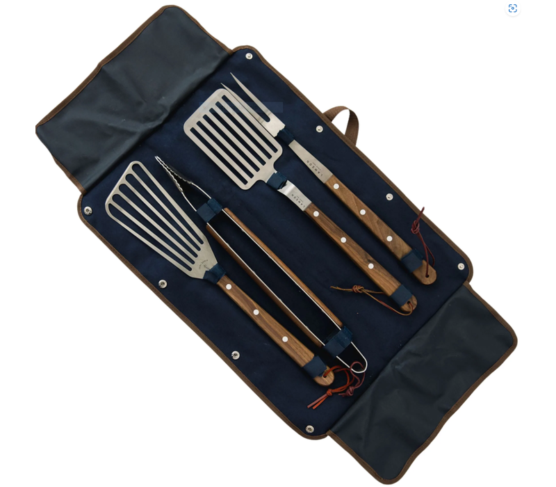 Lamson Premier Forged 20" Walnut 4-Piece Deluxe Barbecue Set