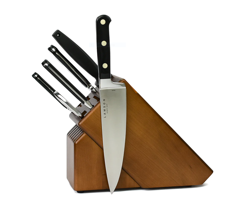 Lamson MIDNIGHT Premier Forged 7-Pc Knife Block Set- Dark Maple Block