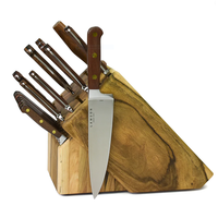 Lamson Walnut Premier Forged 20-Pc Knife Block Set- Natural Walnut Block, Fine Edge Steak Knife