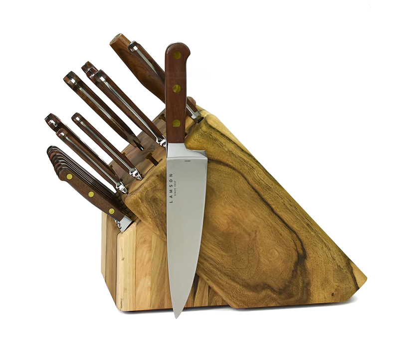 Lamson, Walnut Premier Forged 20 Pc Block Set, Natural Walnut, Fine Edge