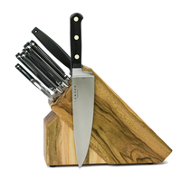 Lamson MIDNIGHT Premier Forged 10-Pc Knife Block Set- Natural Walnut Block