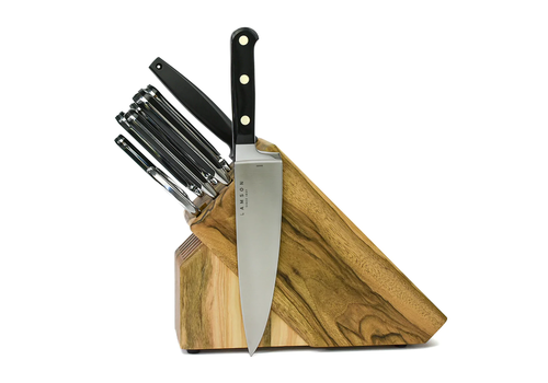 Lamson Lamson Premier Forged 10-Pc Knife Block Set- Natural Walnut Block, MIDNIGHT Series