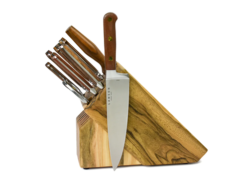 Lamson Lamson, Walnut Series Premier Forged 10 Pc Set, Natural Walnut Block