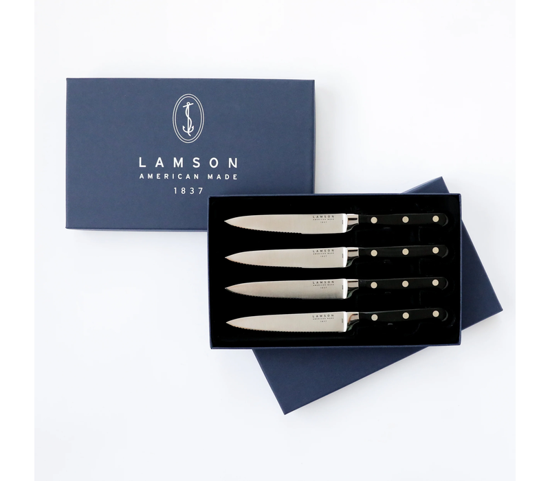 Lamson MIDNIGHT Premier Forged 4-Pc Steak Knife Set- Fine Edge