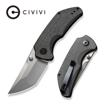 Civivi Thug 2 Flipper Knife- Silver Tanto Nitro V Blade, Black G10 Handle