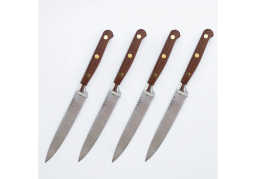 Lamson Lamson Walnut Series 5″ Premier Forged Steak Knives, 4-Piece Set, Fine-Edge