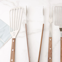 Lamson Premier Forged 20" Walnut 4-Piece Deluxe Barbecue Set