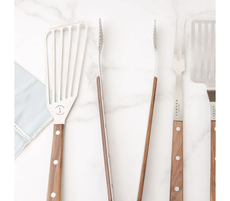 Lamson Premier Forged 20" Walnut 4-Piece Deluxe Barbecue Set